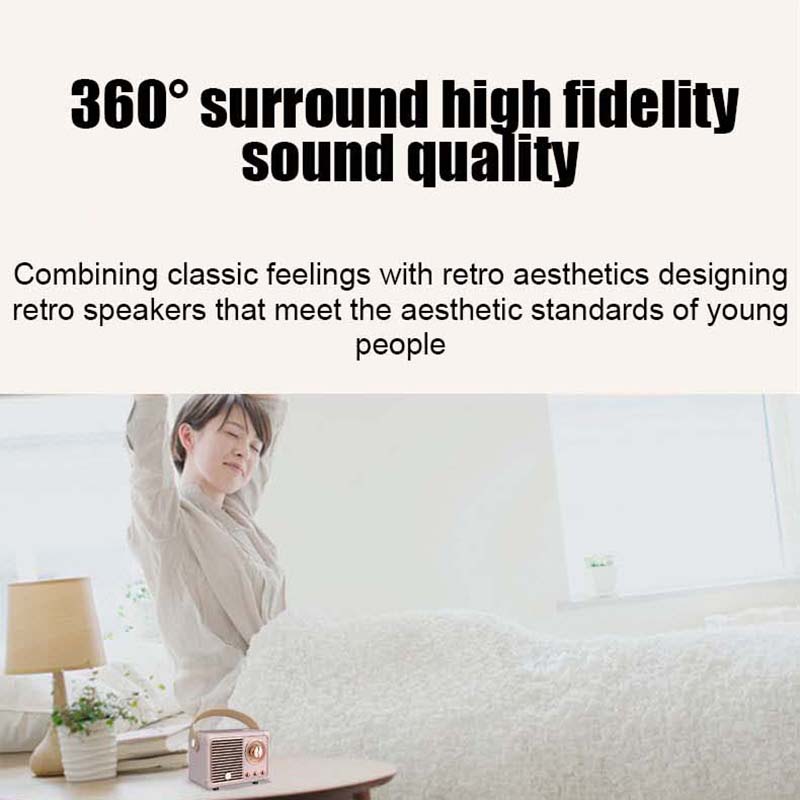 Ретро Hi-Fi стерео Bluetooth V5.0 Динамик Портативный беспроводной винтажный динамик Пластик 3 Вт Полный диапазон 50 Гц-20 кГц Музыкальный плеер