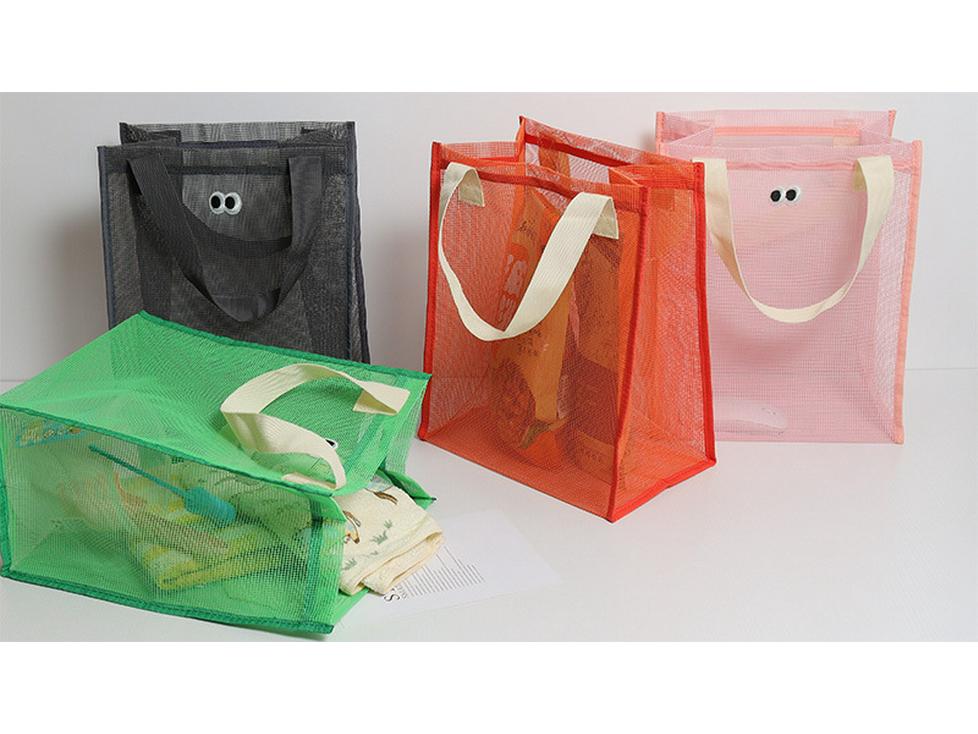 Сетчатая пляжная сумка-тоут - Большая вместимость, Дренажная сумка для хранения купальных принадлежностей и игрушек, Модная сумка