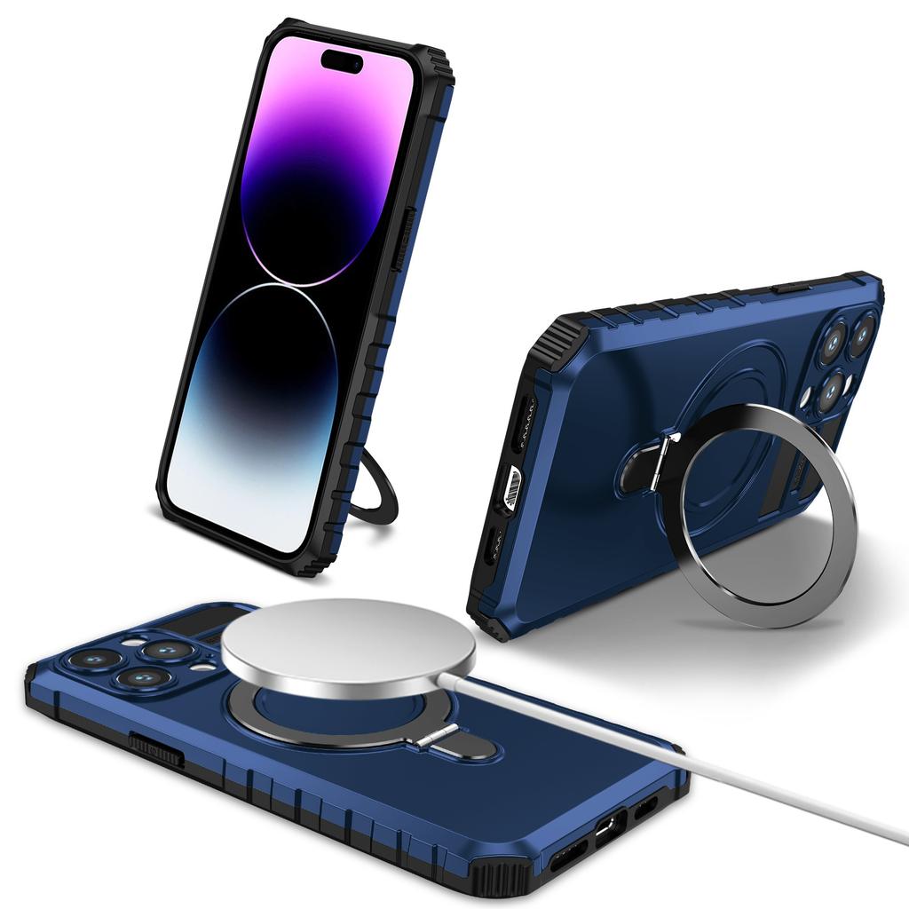 Подходит для iPhone17ProMax чехол-подставка с магнитом Magsafe Apple 16Pro полноразмерный 15 противоударный 11