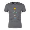 Nine Planets of the Universe Solar System Printed Men's Short-Sleeved Summer Breathable Quick-Drying Casual Loose Oversized Top