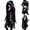 Women Vintage Gothic Sweatshirt Long Sleeve Plus Size Hoodie Cardigan Coat