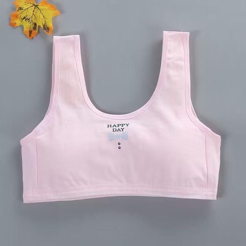 Спортивный бюстгальтер для девочек-подростков, хлопковое нижнее белье для спортзала, тренировочный жилет, бюстгальтер для девочек, укороченный топ, 10–16 лет