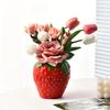Mini Creative Strawberry Shaped Vase Flower Pot Decorative Ceramic Vase for Flower Arrangement Home Living Room Decoration Ornament