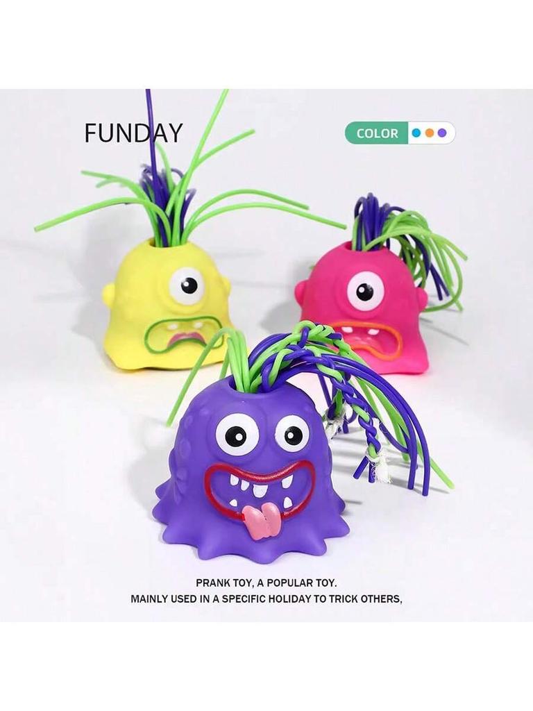 Игрушка-антистресс Tangle Monster – Тяни за волосы, чтобы она закричала, Веселая игрушка-погремушка для детей и взрослых (Разноцветные Сквиши-фигурки)