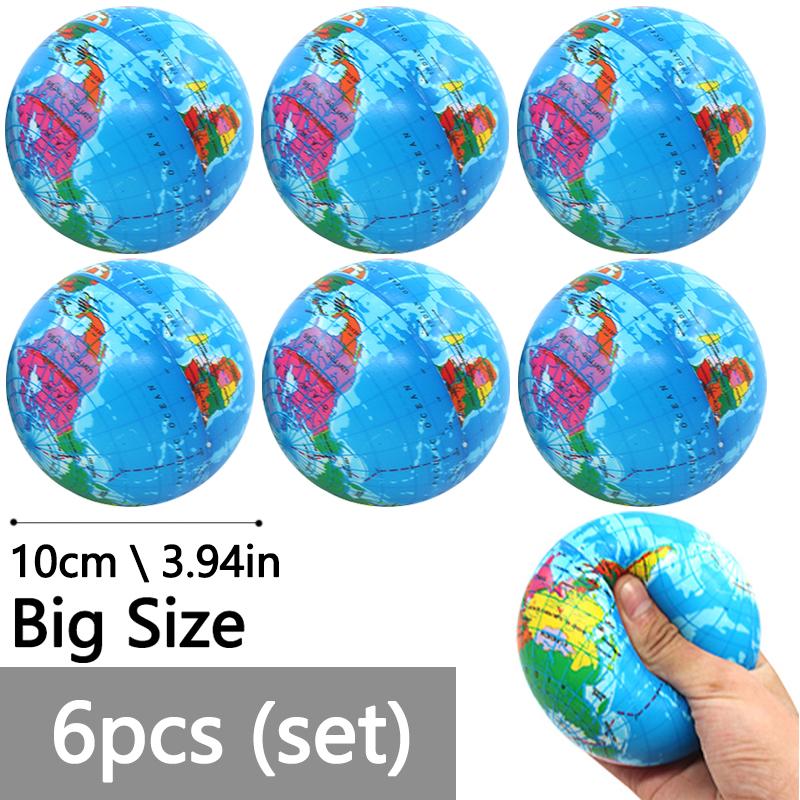 Toys Educational Mini World Earth Stress Balls Toy Foam Planet PU Globe Squeezable Balls Finger Exercise Stress Relief Children