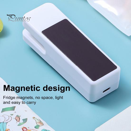 Mini Bag Sealing Machine Food Package Sealer Moisture-proof USB Rechargeable with Cutting Function Freshness-keeping Plastic Bags Snack Bags Sealer
