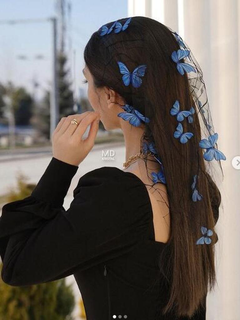 Желание Бабочка 3D Сетчатая Фата, Романтичный Церковный Наряд для Улицы