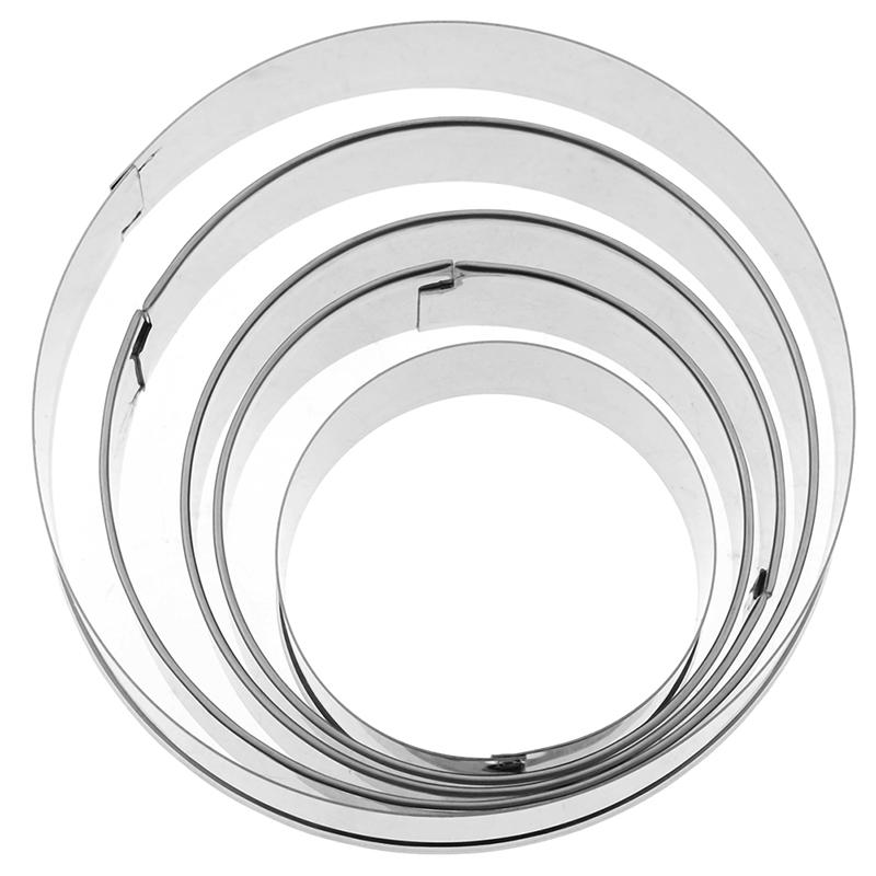 5 Set Round Circle Stainless Steel Cookie Cutter Biscuit Diy Baking Pastry Mold