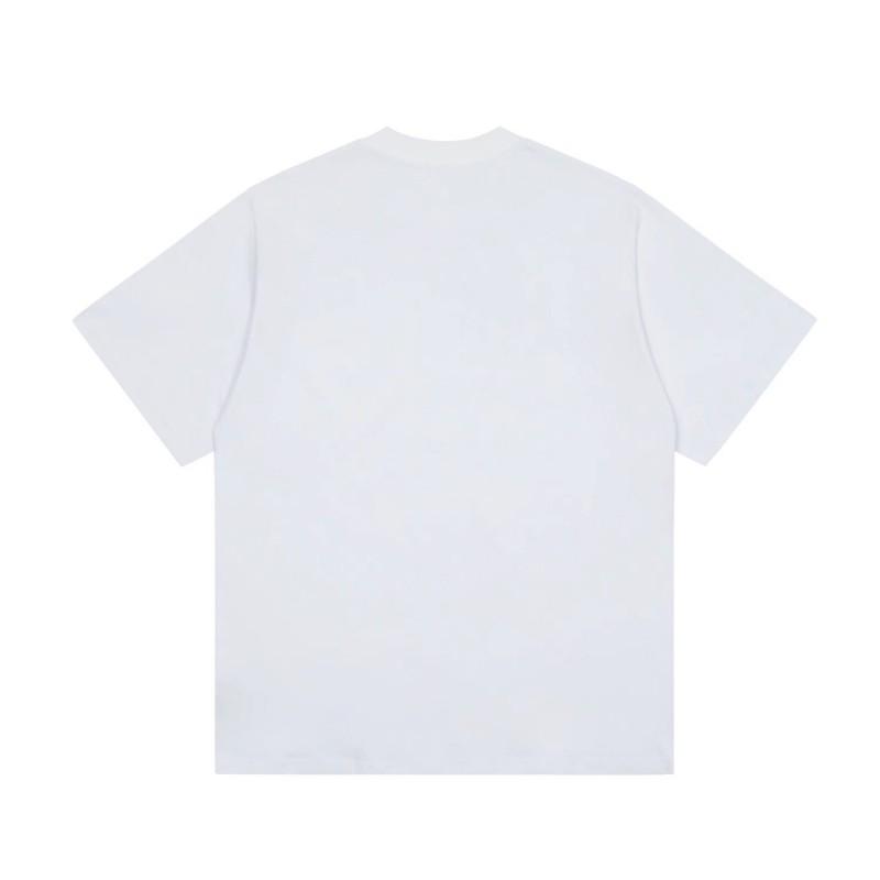 Liquid Metal Letter Print Loose Fit Cotton Tee Men Women Streetwear Casual Short Sleeve Round Neck T-Shirt