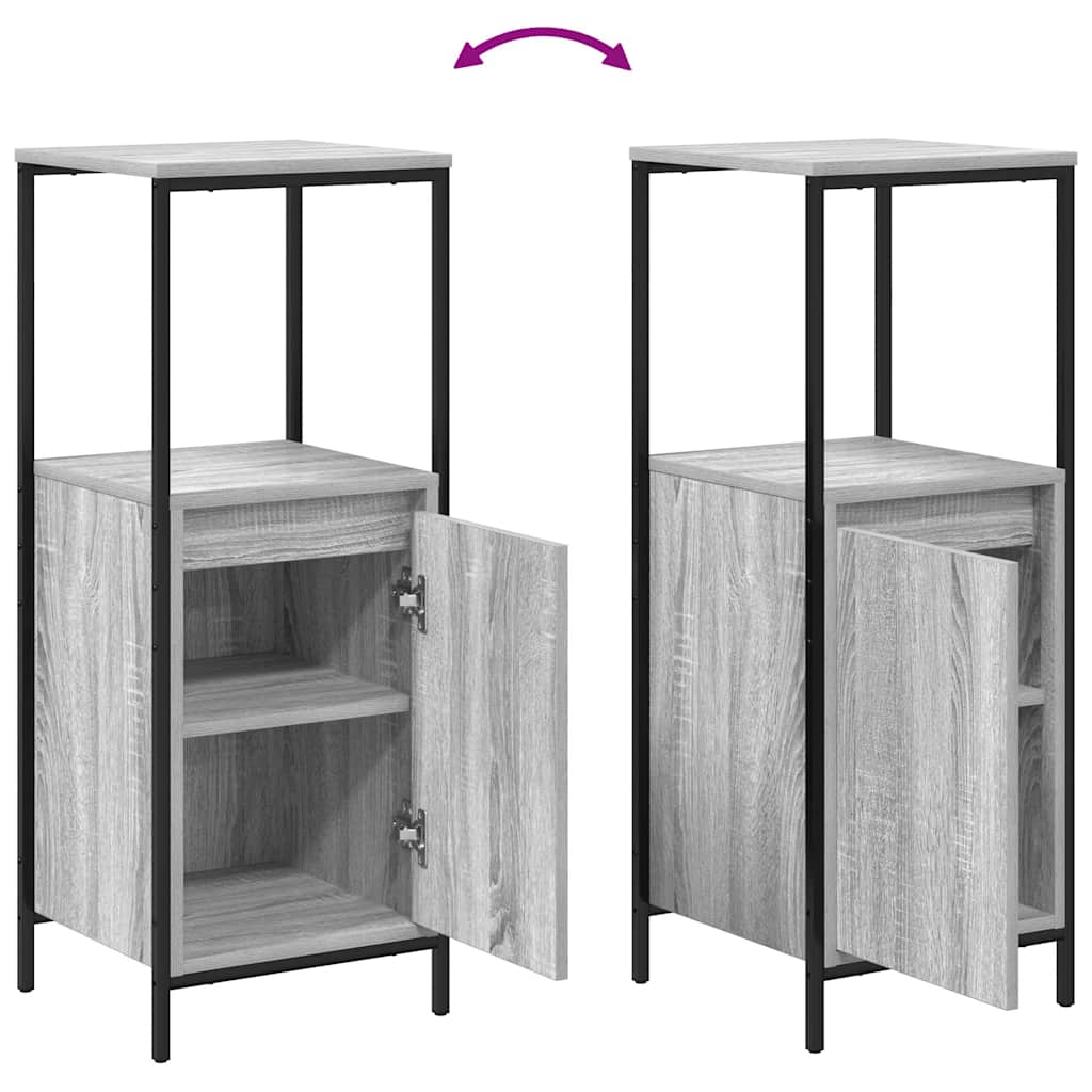 Bathroom Cabinet with Shelves Grey Sonoma 36 x 35 x 95 cm