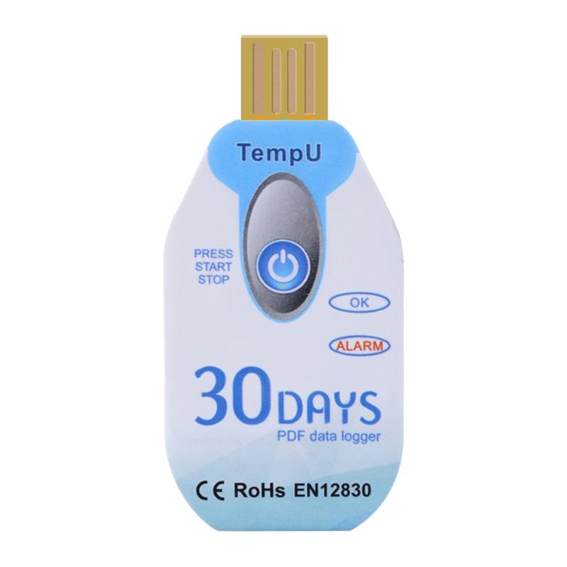 Digital Temperature & Humidity Data Logger Single Use PDF Report USB Port 10000 Points High Accuracy Cold Chain