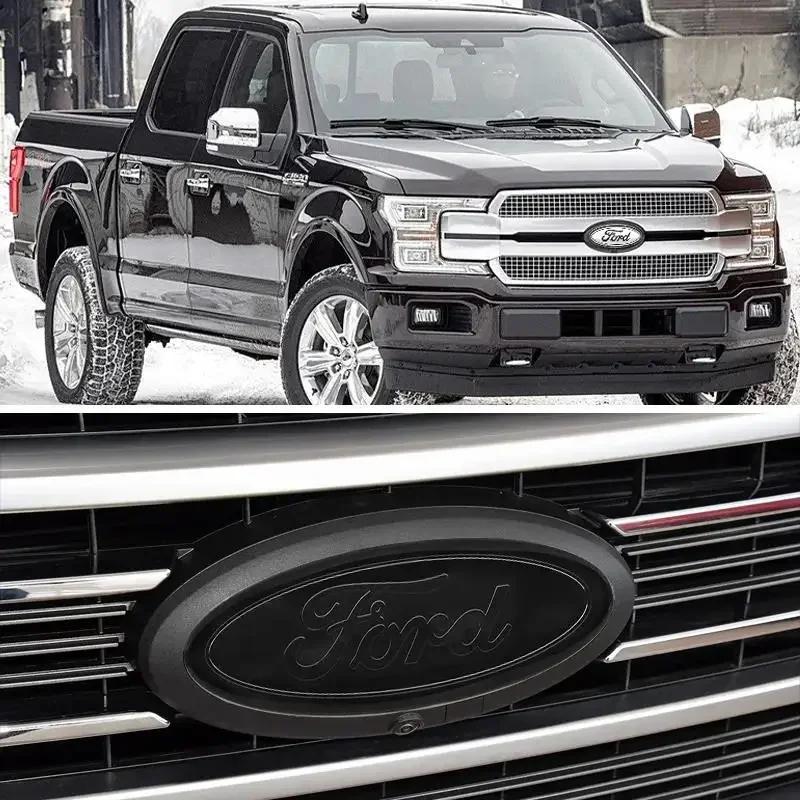 Car Sticker 2026 22.3X9cm Car Front Grille Emblem Sticker Rear Trunk Decal Replacement Accessories For Ford F150 F250 Edge Escap