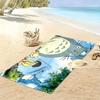 Totoro Cartoon Print Beach Towel, Large Soft Quick Dry Towel for Beach Camping Swimming