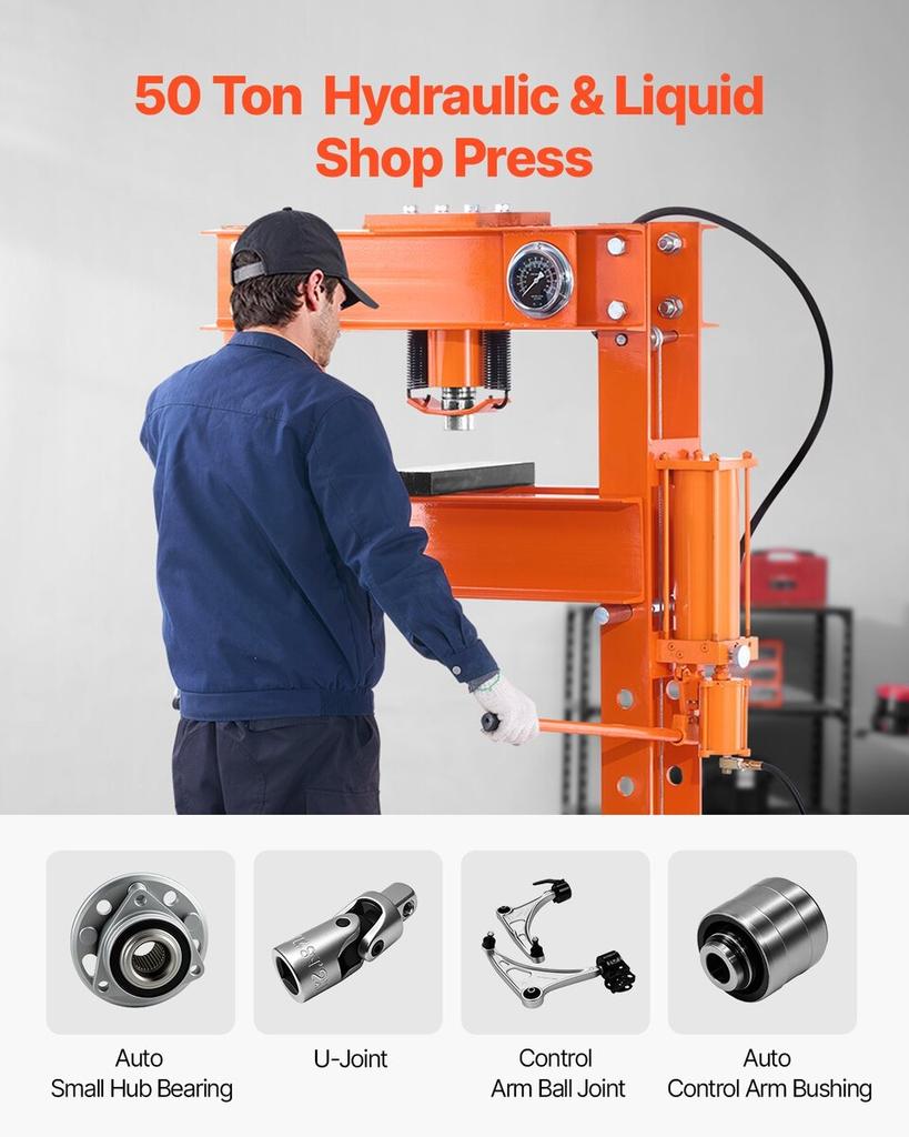 50 T Hydraulic Shop Press Hydraulic Press with Press Plate for Bending