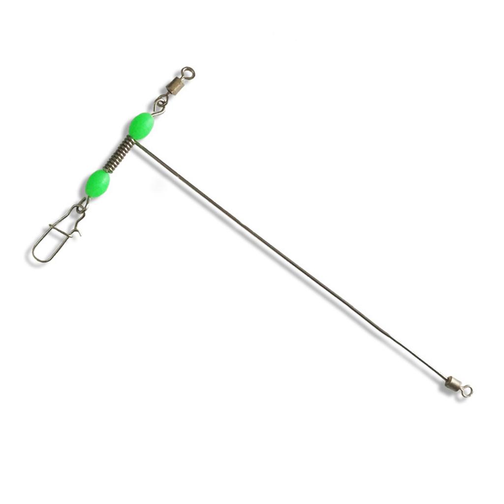 10 шт. Тройные вертлюжки с роликом, Т-образные вертлюжки с застежками, Соединители для рыбалки из нержавеющей стали со светящимися бусинами для ночной рыбалки