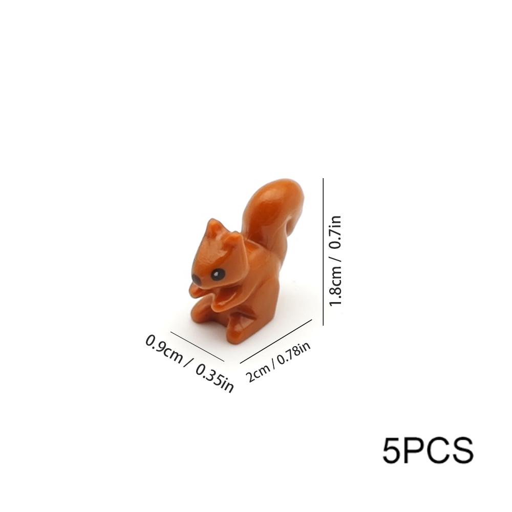 5 PCS Animal Squirrel Building Blocks MOC Forest Garden Scene Decoration Animal Parts Children's Toys Christmas Gift