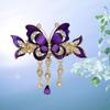 Mid Size Rhinestone Butterfly Hair Clips Tassel Rhinestone Barrettes  Ladies/Girls