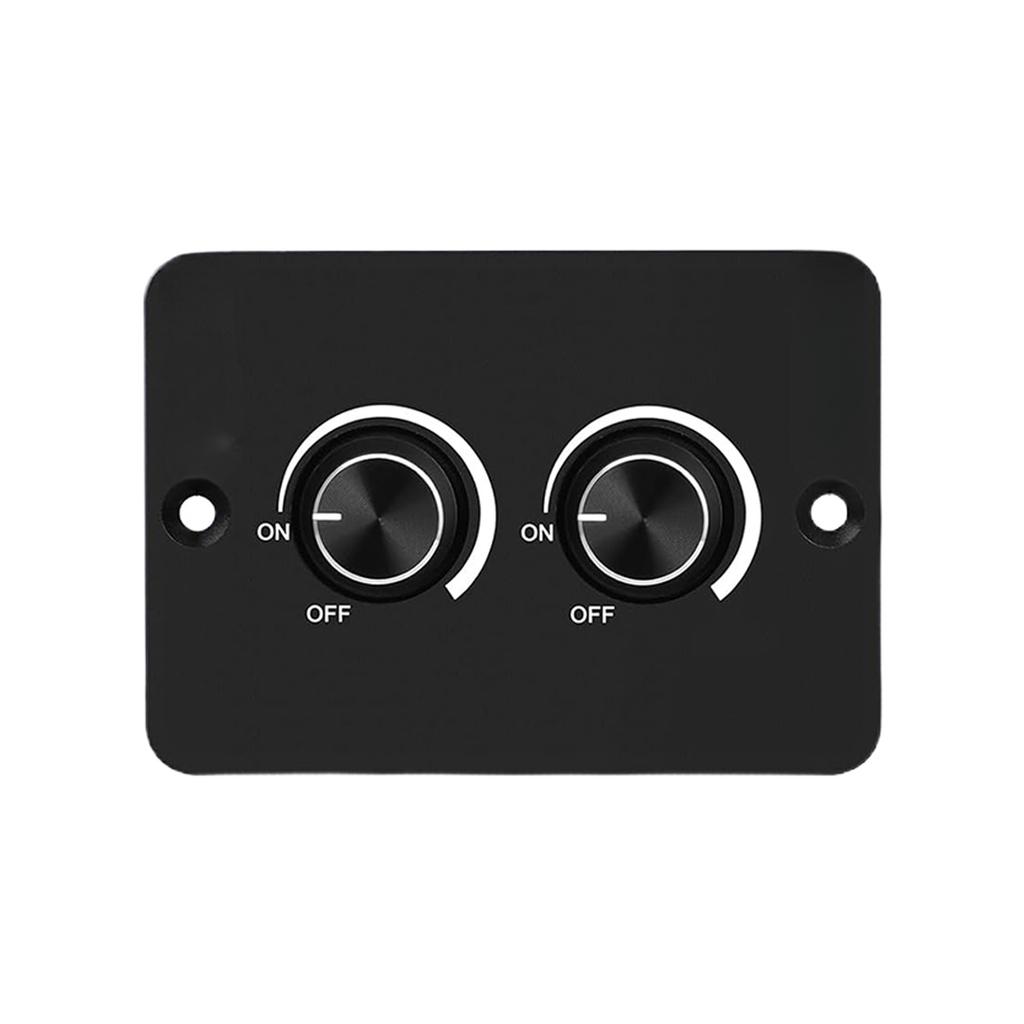 Compact Rotary Dimmer Switch Dual Knob LED Dimmer 60W Capacity Energy Efficient Car Van Installation For LED Lights