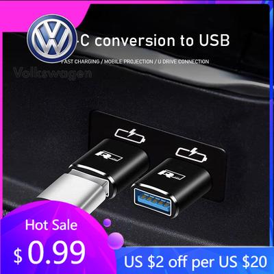 2026 Горячий Для Автомобиля Volkswagen VW Преобразователь Интерфейса Type-C на USB 3.0 Зарядный Адаптер Для VW GTI Atlas Jetta Touareg Variant Gol
