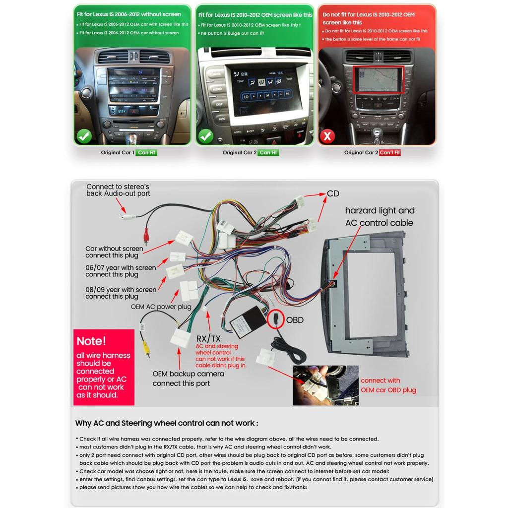 OSSURET For Lexus IS250 200 300 350 2006 2007 2008-2012 Android Car Radio 2din Multimedia Video Player GPS Navi Stereo 4G DSP Intelligent Carplay