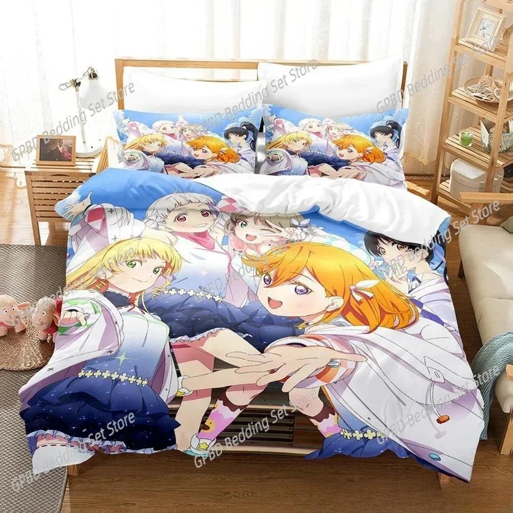Роскошный Новый 3D Принт Аниме Каваи Девочки Love Live! Комплект постельного белья Односпальный Полуторный Двуспальный Кинг-сайз Комплект для кровати Взрослый Детский Спальня