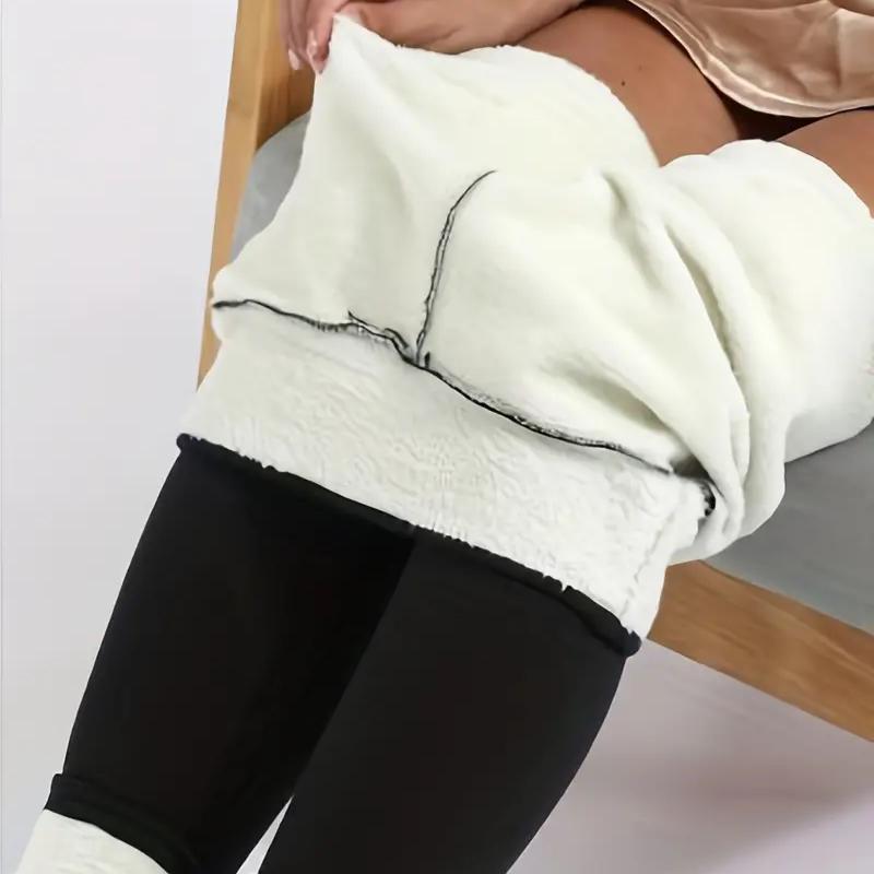 Зимняя верхняя одежда из овечьей шерсти, леггинсы с высокой талией для женщин, толстые и плюшевые теплые брюки, волшебные брюки, укороченные брюки для женщин