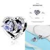 925 Silver 12 Months Birthstone Heart-shaped Beads Charms Fit Original Bracelet Charm Beads Necklace Diy Female Jewelry