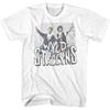 Bill & Ted's Movie Wyld Stallyns Sketch Logo Brick Wall Background Men's T Shirt