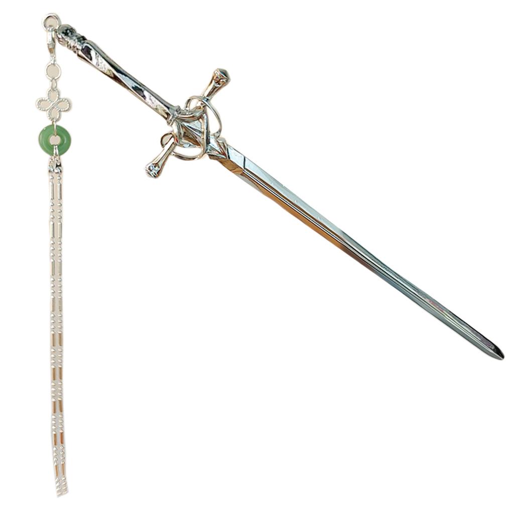 Красивый панк-рубиновый кулон-меч, шпилька для волос, головной убор, палочка для волос с кисточками, аксессуары для волос для маскарадов