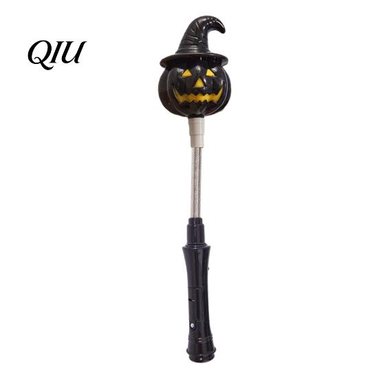Flashing Halloween Light Party LED Glow Stick for Kids, Spooky Pumpkin Ghost Kids Safe Lighted Up Rod with Spring Holiday Favors Bendable Toy