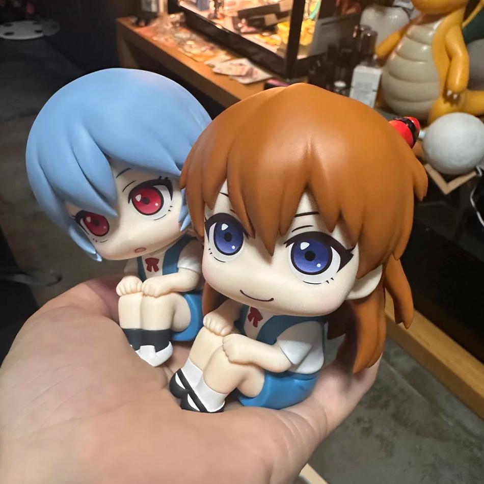 Hot Neon Genesis Evangelion Anime Figure EVA Ayanami Rei Asuka LookUp Q Version Model Desktop Ornament Gift Doll Toys