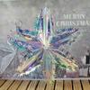 2PCS Large Foil Ceiling Garlands Decorative Honeycomb Snowflake Iridescent Snowflake  Party