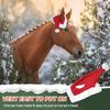 Christmas Horse Hat Universal Winter Thick Warm Red Velvet Santa Hat Xmas Horse Decoration Costume Accessories Party Supplies