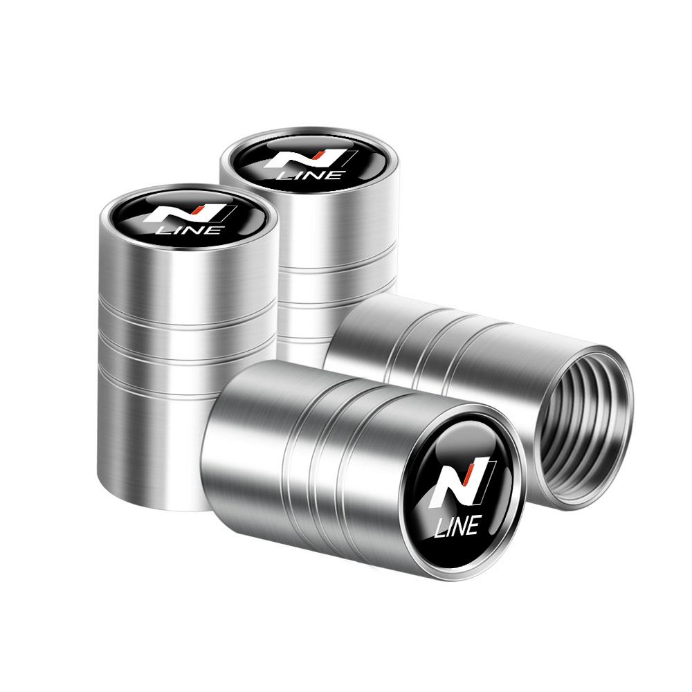 4PCS Car Metal Wheel Tire Valve Caps Tyre Rim Stem Covers For Hyundai Kona i20 i30 Elantra Wagon Accent Ioniq Veloster i10 i40 RR66