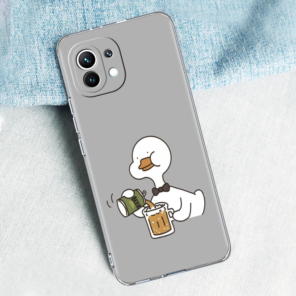 Чехол для Xiaomi Mi 15 14 13 12 11 Lite 15T 13T 12T Pro Poco X7 X6 X5 Pro 5G X3 NFC F7 F6 F5 Чехол Смешная Милая Утка Модный Для Пары