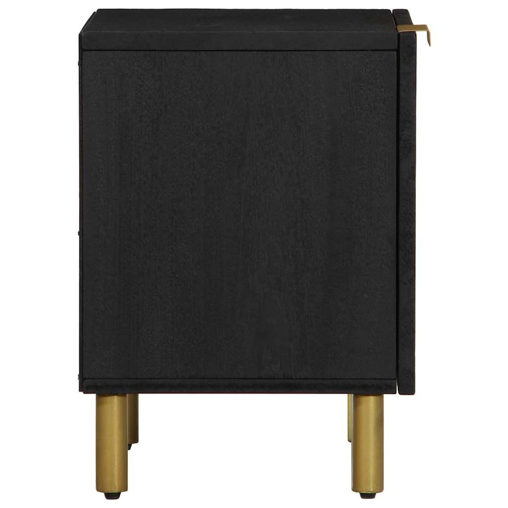 Vidaxl Szafki Nocne, Czarne, 2 Szt., 40X33X46 Cm, Lite Drewno Mango