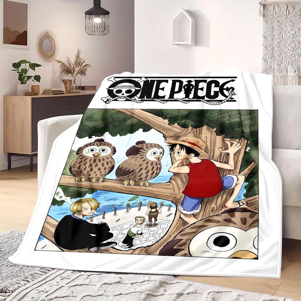 Фланелевое одеяло из аниме OnePiece Теплое, Уютное, Подходит для спален, Диванов, Кроватей, Стульев, Пикников, Путешествий