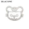 Newest Fashion Small Cat Shape Brooches Crystal Copper Animal Brooch for Women Men Suit Scarf Hijab Pins