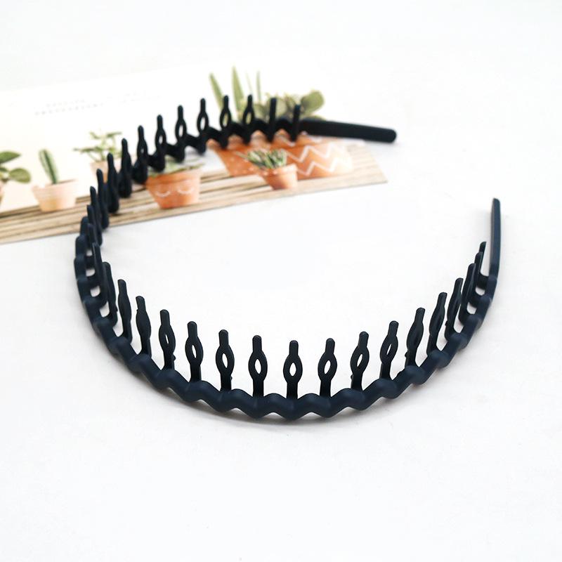 Красивая корейская зубчатая повязка для волос в форме волны - Нескользящая, бережная к волосам, удобная посадка, идеально подходит для укладки пушковых волос.