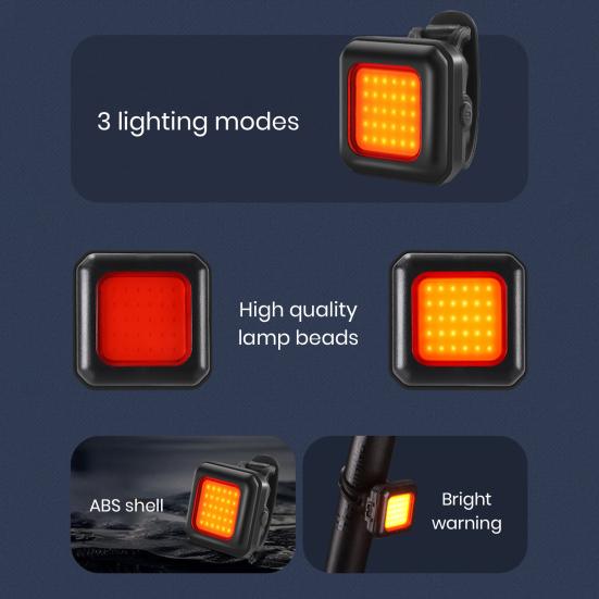 Велосипедный фонарь, светодиодный передний и задний фонарь Type-C, зарядка MTB, дорожный велосипед, подсветка, 3 режима освещения, регулируемый велосипедный фонарь, лампа