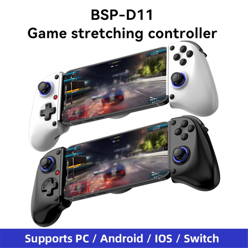 Wireless mobile game controller D11, expandable, with Hall triggers, compatible with tablet devices, supports tablet switching