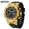 SANDA Watch Cool Trend Multifunctional Sports Waterproof Dual Display Electronic Watch