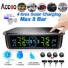 Solar TPMS Tire Pressure Monitor System Low Pressure And High Temperature Alarm LCD Display Easy Installation For Cars SUVs
