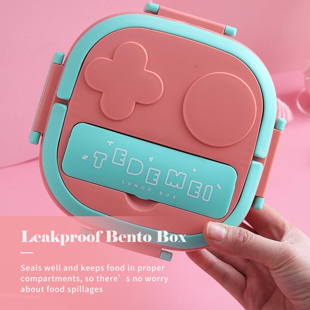 Lunch Box With Fork Compartment Reusable Leakproof Stainless Steel Bento Box for Adults Kids School Office