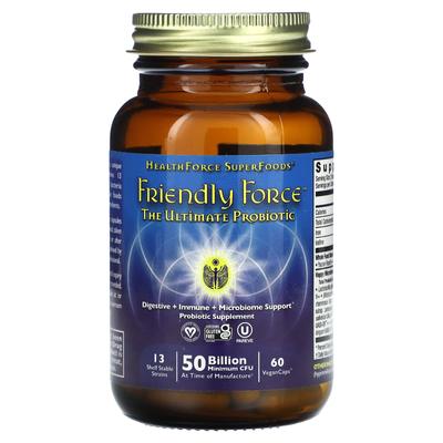 Friendly Force™, Ultimate Probiotic, 50 миллиардов, 60 растительных капсул (25 миллиардов КОЕ на капсулу)