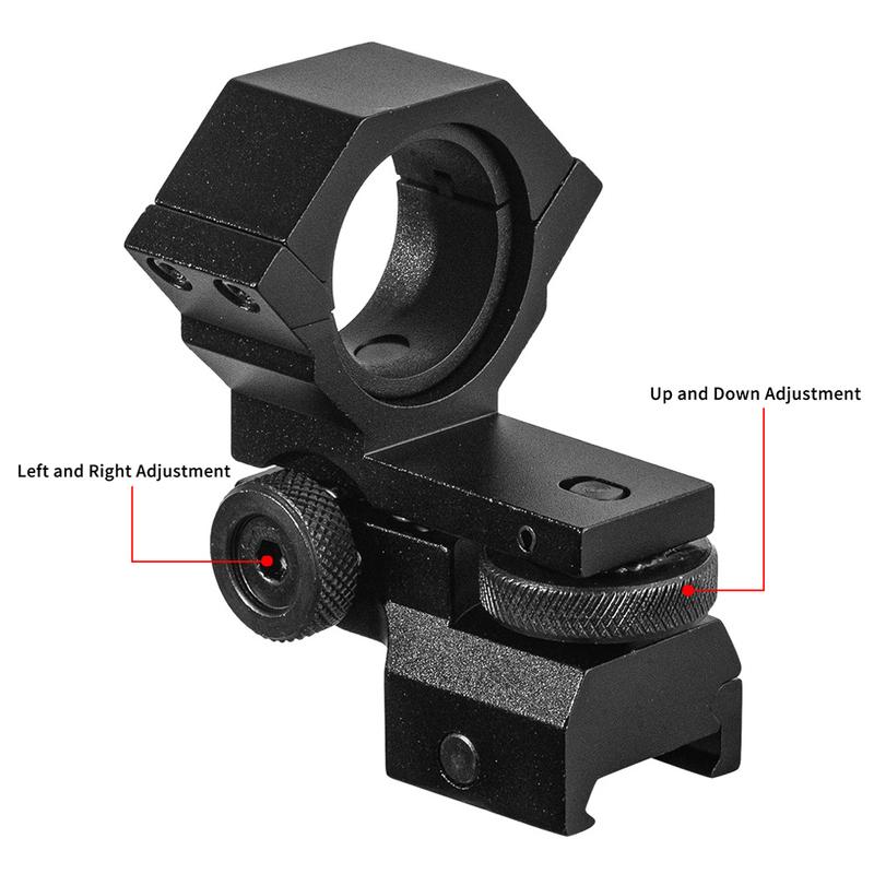 Elevation Windage Adjustable Rifle Scope Mounts Rail 20mm Fixed 30mm Rings Mount with 25.4mm Gasket Flashlight Tube Clip Bracket