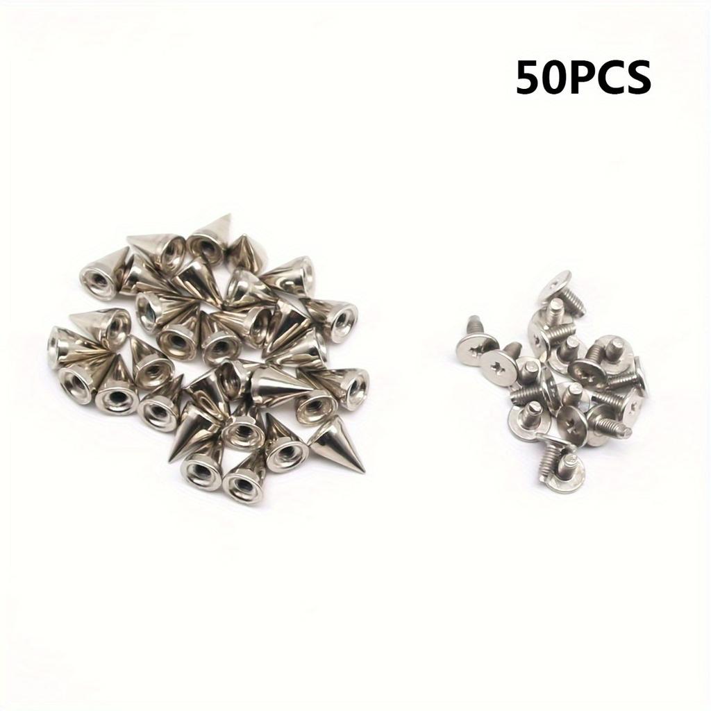 50pcs Bullet Tapered Nails And Studs DIY Leather Craft Cool Rivets Punk Rivets Coat Studs