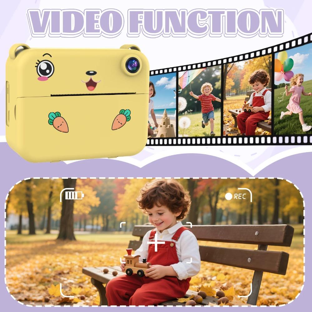 Детская цифровая камера Фотоаппарат Мгновенная печать 1080P HD Двойная камера Видеорегистратор для детей Игрушки для девочек и мальчиков Лучший подарок на день рождения