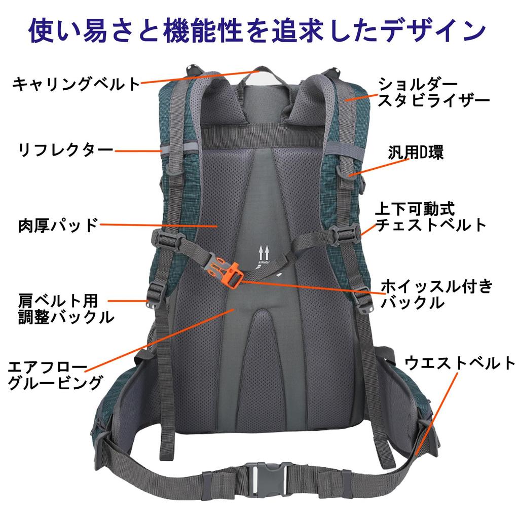 Superior 30L Mountaineering Lightweight for Men and with Rain Hydration System Blue Backpack, Rucksack, Women, Trekking, Hiking, Camping, Glamping,