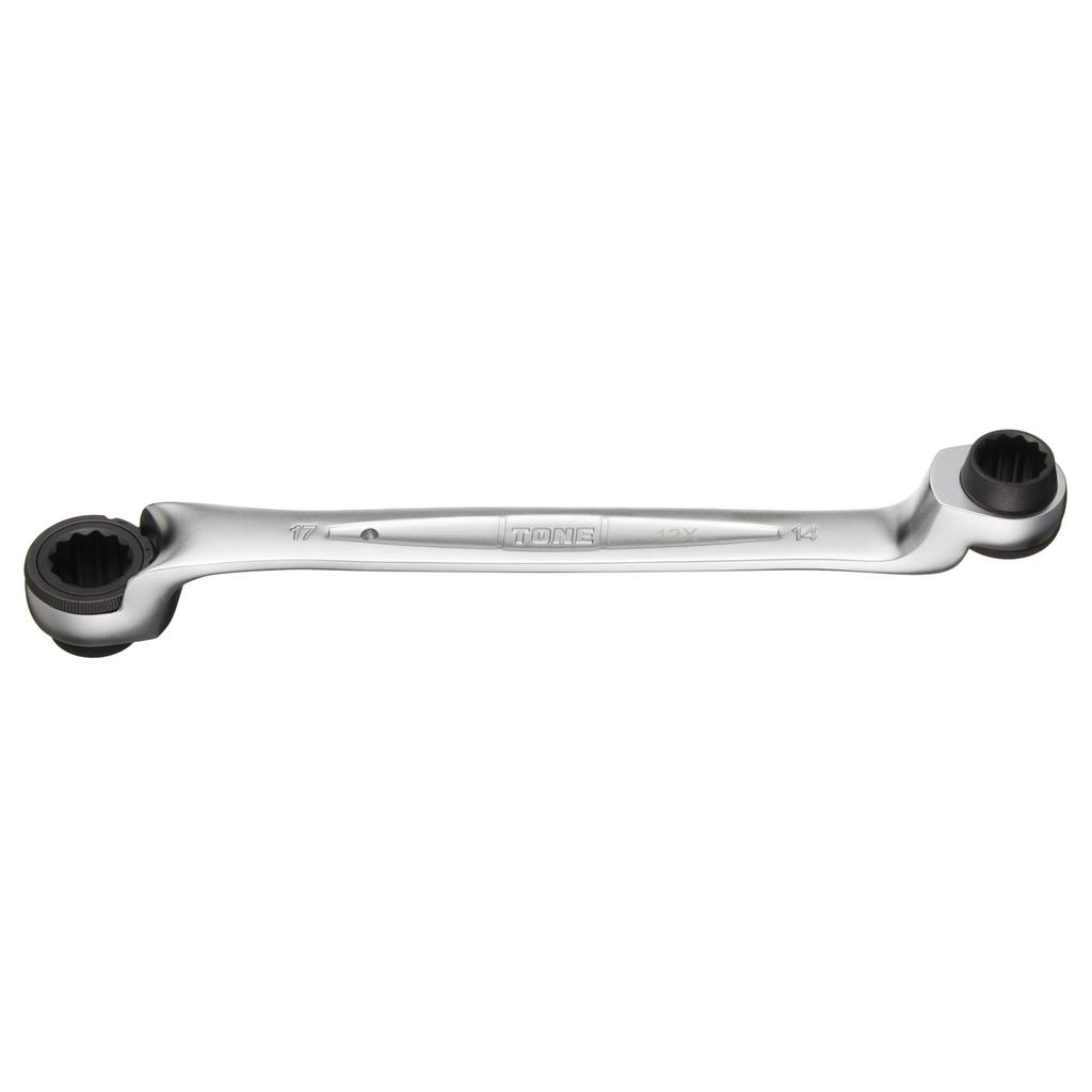 TONE 75 Degree Double Ended Ratchet Box Wrench Hole Width Across Flats 14 X 17 Mm (deep Type) RM75A-1417